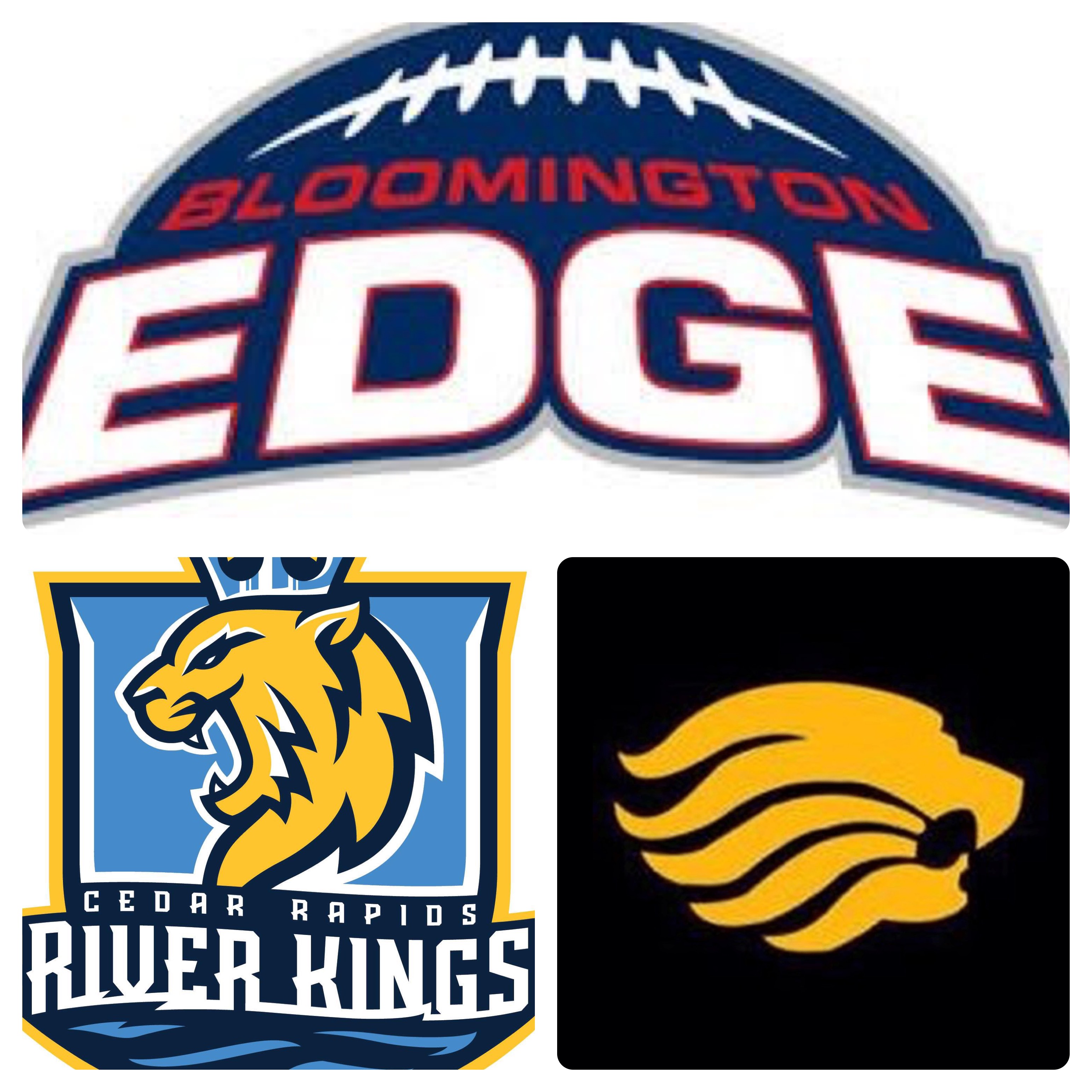 Harrison Tsimouris: Bloomington edge, Cedar Rapids River Kings, University of Iowa logos